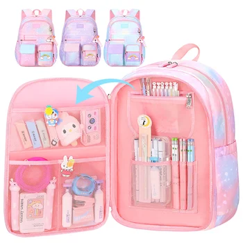 2023, Новый рюкзак для начальной школы, милые красочные сумки для девочек, школьные сумки принцессы, водонепроницаемые детские школьные сумки серии Rainbow