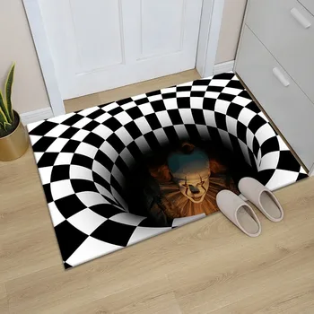 3D оптическая иллюзия Домашний входной ковер, дверной коврик, хипповый коврик для гостиной, нескользящий коврик для прихожей, спальни, ванной комнаты, кухонный коврик для пола