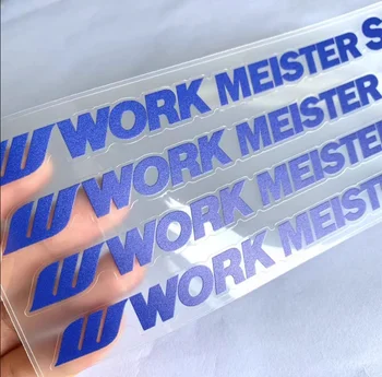 4psc WORK MEISTER S1 Наклейка со спицами для стайлинга автомобилей Синяя
