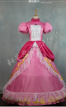 Высококачественное платье принцессы сестры персикового цвета, косплей-костюм для взрослых женщин, карнавальный костюм на Хэллоуин, платье на заказ