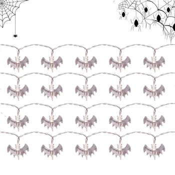 Подвесные гирлянды с летучими мышами на Хэллоуин Изысканные подвесные фиолетовые летучие мыши ручной работы для украшения дверей и окон на Хэллоуин