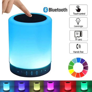 Портативный Беспроводной Динамик Bluetooth Мини-Плеер Touch Pat Light Красочный Светодиодный Ночник Прикроватная Настольная Лампа для Лучшего Сна