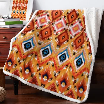 Текстуры в стиле ацтеков, зимнее теплое кашемировое одеяло для кровати, шерстяные одеяла для офиса, покрывало на кровать