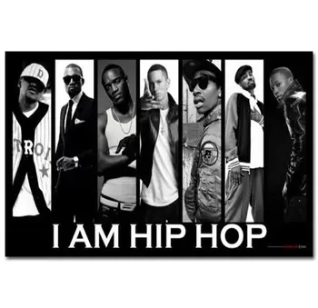Я Хип-хоп Супер Горячие звезды рэп-музыки-Шелковый художественный плакат, Наклейка на стену, украшение в подарок